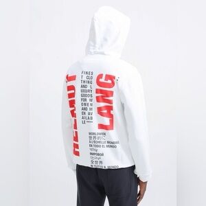 Helmut Lang Worldwide Hoodie Sweatshirt White Men’s Size‎ Small
